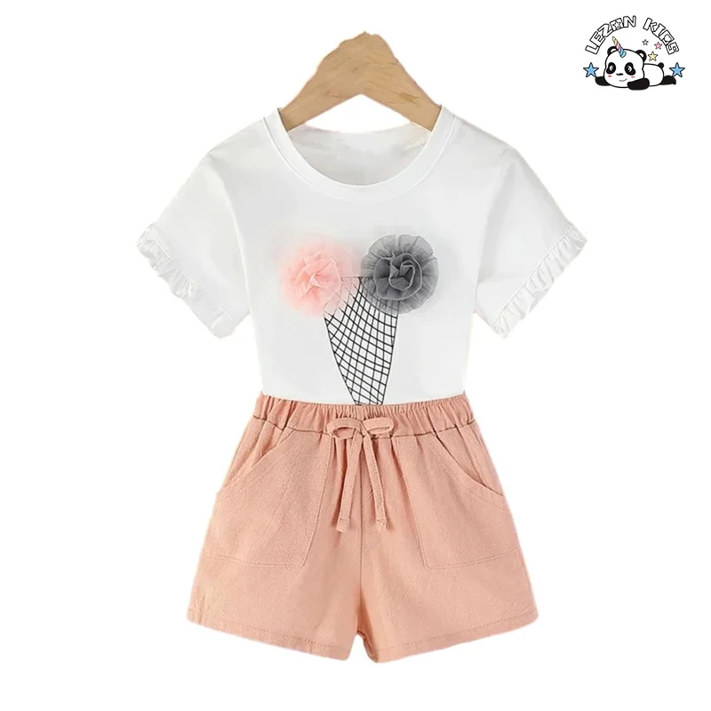 LEZONKIDS - Conjuntos de Roupas Personalizáveis para Crianças Pequenas de Manga Curta para o Verão